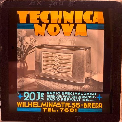 GLASDIA radio -Technica Nova- Breda bioscoop *Vintage, Verzamelen, Merken en Reclamevoorwerpen, Gebruikt, Reclamebord, Ophalen of Verzenden