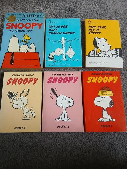 6 vintage Snoopy/ Charlie Brown pockets (1975/ 85), Boeken, Stripboeken, Gelezen, Meerdere stripboeken, Ophalen of Verzenden