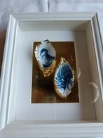 Oesterschelp kunst met decoupage en bladgoud, Ophalen of Verzenden