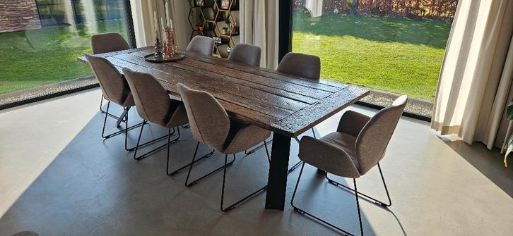 Eetkamertafel, Huis en Inrichting, Tafels | Eettafels, Gebruikt, 100 tot 150 cm, 150 tot 200 cm, Vijf personen of meer, Rechthoekig