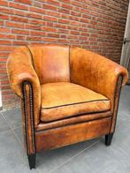 Schapenleren fauteuil, Huis en Inrichting, Fauteuils, Ophalen, Gebruikt, 75 tot 100 cm, Leer