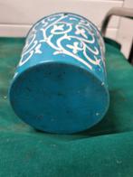 bloempot blauw wit metaal, Tuin en Terras, Bloempotten, Ophalen of Verzenden, 'T Olde Gre-j, Info@toldegrej.nl, Endepoelstraat 20f Didam