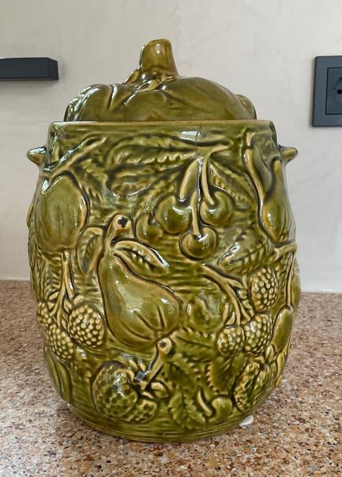 Grote West Germany rumtopf, groen fruitmotief pot, keramiek, Antiek en Kunst, Antiek | Keramiek en Aardewerk, Ophalen of Verzenden