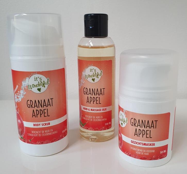 heerlijk granaatappel verzorgingspakket: €14 incl verzenden, Sieraden, Tassen en Uiterlijk, Uiterlijk | Lichaamsverzorging, Nieuw
