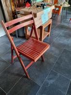 Vintage houten klapstoel, Huis en Inrichting, Ophalen of Verzenden, Gebruikt, Bruin, Eén