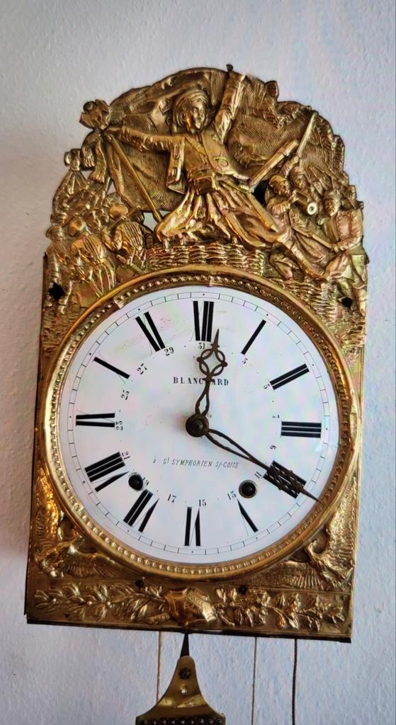 Antieke werkende wandklok, 19e eeuw¹, Antiek en Kunst, Antiek | Klokken, Ophalen