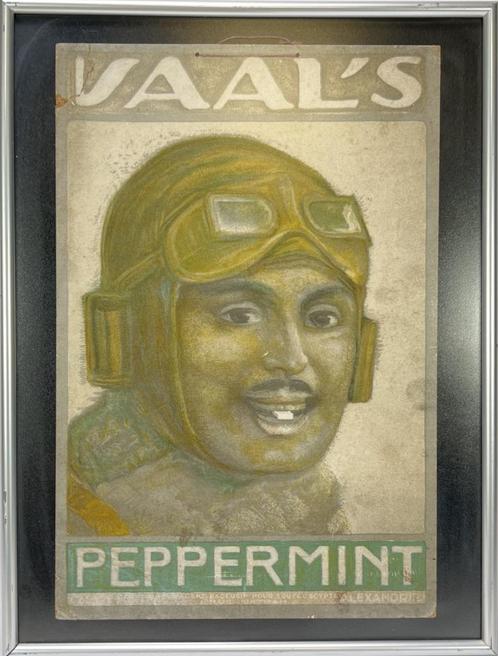 Reclameposter Vaal’s Peppermint, vliegerportret, ca. 1925, Verzamelen, Merken en Reclamevoorwerpen, Gebruikt, Overige typen, Ophalen of Verzenden