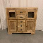 Dressoir - massief teak - 110 cm breed - 4 deuren -TTM Wonen, 100 tot 150 cm, Www.ttmwonen.nl, Glas, Nieuw