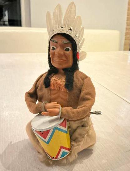 Drumming Indian Joe .Alps Shoji Trommelende Indiaan Pop ., Antiek en Kunst, Antiek | Speelgoed, Ophalen of Verzenden