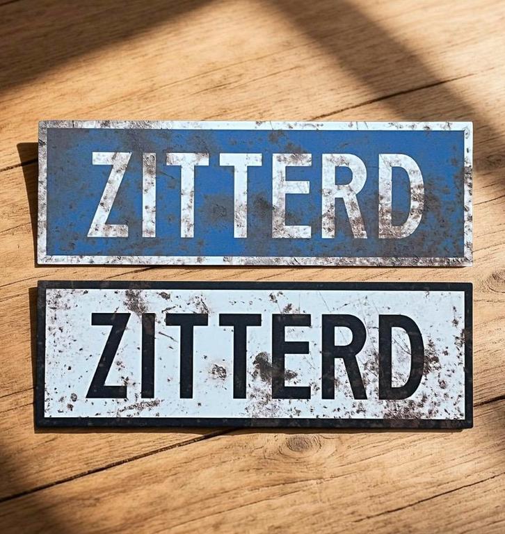 Retro Plaatsnaambord Zitterd 60cm, Huis en Inrichting, Woonaccessoires | Tekstborden en Spreuken, Nieuw, Ophalen of Verzenden