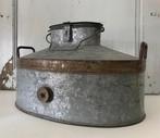 Industriële Franse zinken vis bewaar emmer vis reservoir, Antiek en Kunst, Ophalen of Verzenden