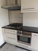 Witte keuken met gelakte houten aanrechtblad, Huis en Inrichting, Keuken | Complete keukens, Ophalen, Gebruikt, Wit, Enkelwandige keuken