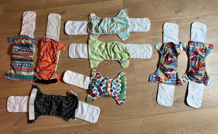 8x wasbare luiers oa Bum Genius, Kinderen en Baby's, Badjes en Verzorging, Gebruikt, Overige typen, Overige merken, Ophalen of Verzenden