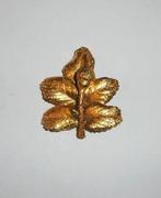 Broche Roos Doublé goudkleurig, Sieraden, Tassen en Uiterlijk, Broches, Overige materialen, 4 tot 7 cm, Verzenden, Zo goed als nieuw