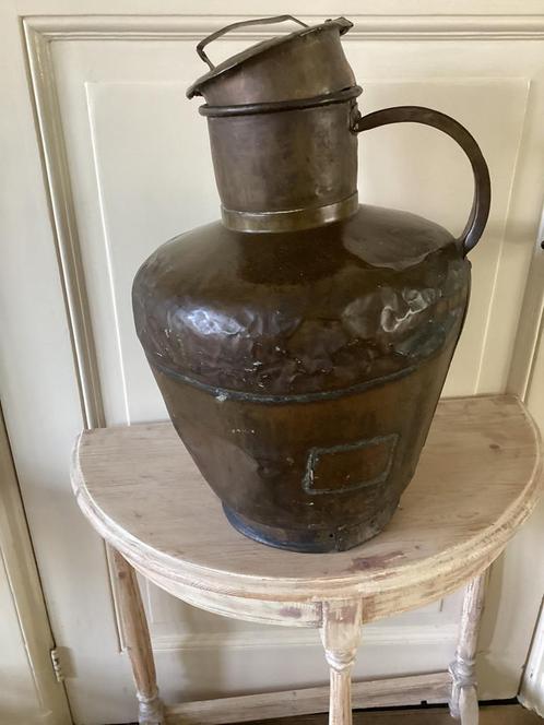 Antieke, koperen pot met deksel, Antiek en Kunst, Antiek | Koper en Brons, Ophalen of Verzenden