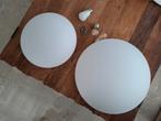 2 led plafondlampen/plafonniere melk/wit glas, Huis en Inrichting, Lampen | Plafondlampen, Ophalen, Zo goed als nieuw, Glas