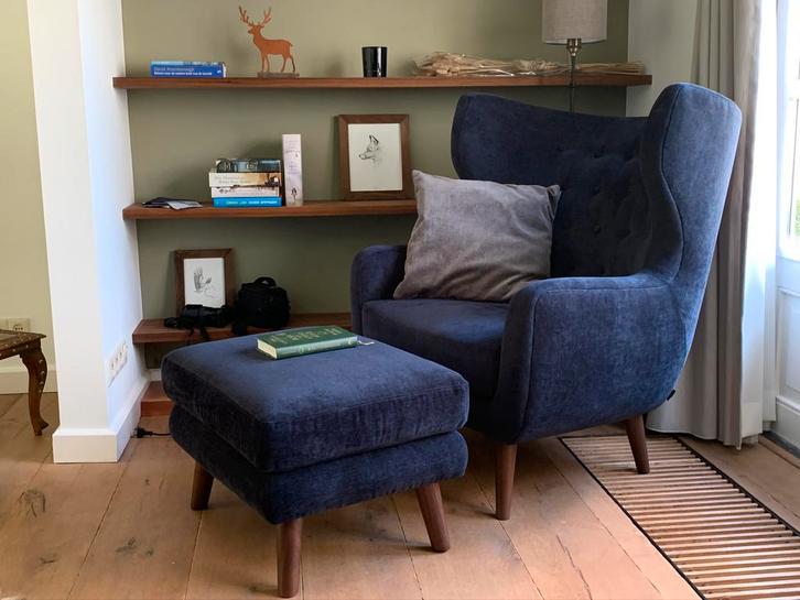 Fauteuils (2x) + Hocker (Sofacompany), Huis en Inrichting, Banken | Sofa's en Chaises Longues, Zo goed als nieuw, Eenpersoons