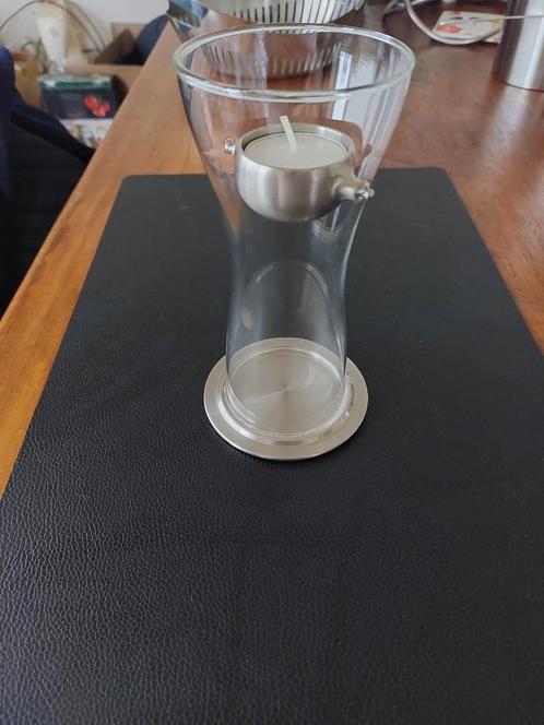 Georg Jensen Loop waxinelichthouder, Huis en Inrichting, Woonaccessoires | Kandelaars en Kaarsen, Gebruikt, Kandelaar, Minder dan 25 cm