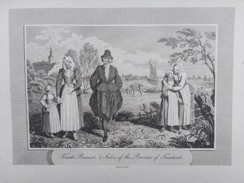 17 / Female peasants & sailor of the province of Friesland, Antiek en Kunst, Kunst | Etsen en Gravures, Ophalen of Verzenden