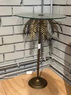 PTMD Bryz Goud metalen bijzettafel, Minder dan 55 cm, Metaal of Aluminium, Rond, Nieuw