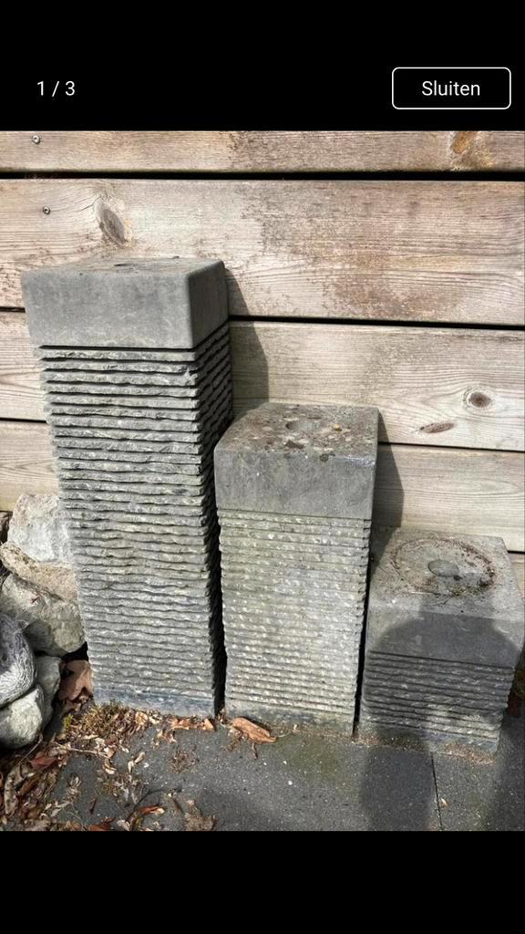 Stenen waterornamenten set, Tuin en Terras, Waterpartijen en Fonteinen, Gebruikt, Waterornament, Graniet, Ophalen