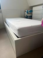 Nieuw eenpersoonsbed met lades MALM IKEA, Ophalen, 90 cm, Eenpersoons, Wit