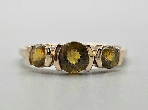 Gouden Vintage ring met edelsteen citrien. 2024/163., Sieraden, Tassen en Uiterlijk, Ringen, Ophalen of Verzenden