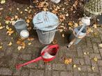 Zinken Oude Vuilnisbak en Gieters Leuk voor decoratie, Ophalen, Tuin, Gebruikt, Minder dan 30 cm