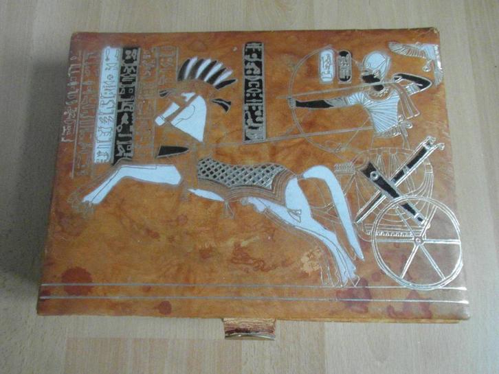 sieradendoos met Egypte op deksel en zijkanten, meer Egypte, Verzamelen, Overige Verzamelen, Gebruikt, Ophalen of Verzenden