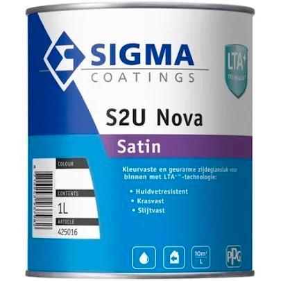 Sigma S2U Nova Satin en traplak laagste prijs, Doe-het-zelf en Verbouw, Verf, Beits en Lak, Nieuw, Lak, Minder dan 5 liter, Wit