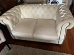 Tweezitsbank Chesterfield stijl / model  kleur wit, Ophalen, Gebruikt, Chesterfield, Tweepersoons