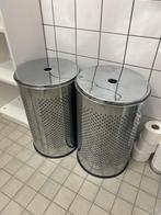 Metalen wasmand met deksel, Huis en Inrichting, Woonaccessoires | Prullenbakken, Ophalen, 50 tot 75 cm, 40 liter of meer, Zo goed als nieuw