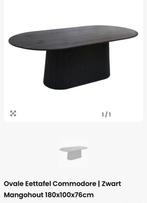Ovale Eettafel Commodore Zwart Mangohout 180cm, Ophalen, Gebruikt, 100 tot 150 cm, 150 tot 200 cm