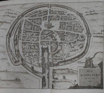 32 / plattegrond van de stad  Middelburg Gravure uit 1696 beschikbaar voor biedingen