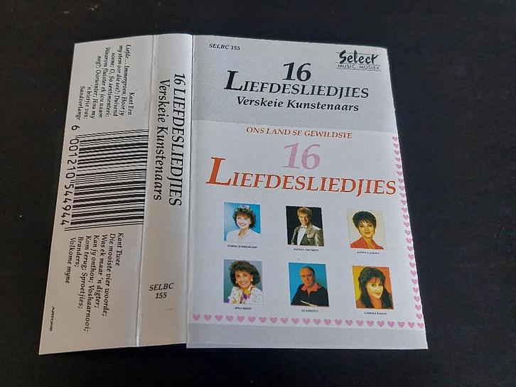 16 LIEFDESLIEDJIES - VERSKEIE KUNSTENAARS (CASSETTEBANDJE), Cd's en Dvd's, Cassettebandjes, Zo goed als nieuw, Origineel, Verzamelalbums