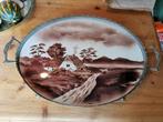 Antiek Vintage Serveerblad met Landschap, Ophalen of Verzenden
