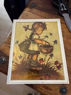 Vintage Hummel meisje prent in lijst, Ophalen of Verzenden