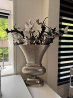 Mega grote vaas met magnolia’s en ghostwood zilverkleurig, Huis en Inrichting, Ophalen, Overige kleuren, Minder dan 50 cm, Glas