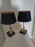 Set tafellampen zwart met panter, Ophalen of Verzenden, Zo goed als nieuw, Minder dan 50 cm
