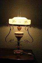 eclectisch olielamp opaline opa, Huis en Inrichting, Lampen | Tafellampen, Minder dan 50 cm, Glas, Gebruikt, Verzenden