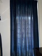 Overgordijnen donkerblauw 1x 135br x 255h en 2x 78br x 185h, Huis en Inrichting, Stoffering | Gordijnen en Lamellen, Ophalen, Zo goed als nieuw