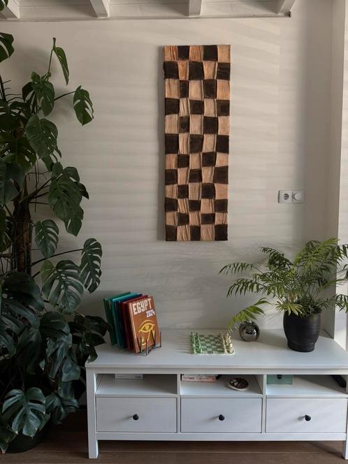 Groot 3D wandkunstwerk – Beige & bruin – 40x120cm, Hobby en Vrije tijd, Schilderen, Zo goed als nieuw, Ophalen of Verzenden