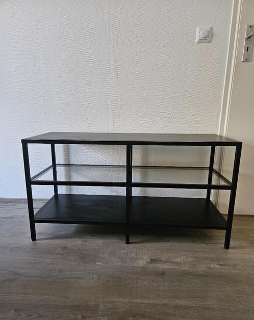 IKEA Vittsjö tv-meubel (zwart/glas), Huis en Inrichting, Kasten | Televisiemeubels, Zo goed als nieuw, Minder dan 100 cm, 50 tot 100 cm