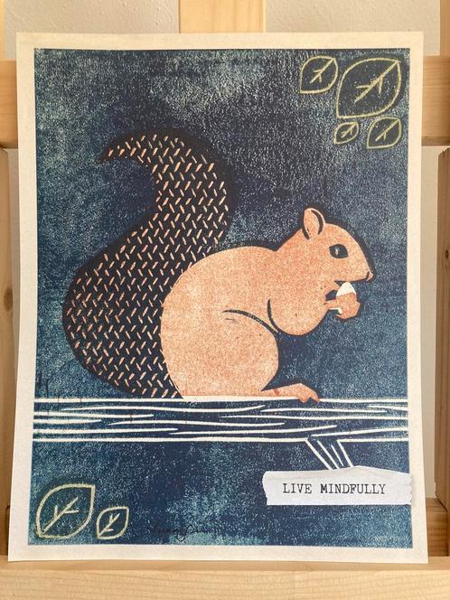 Eekhoorn🐿️ illustratie v Anna See uit flow, magique desenio, Huis en Inrichting, Woonaccessoires | Schilderijen, Tekeningen en Foto's