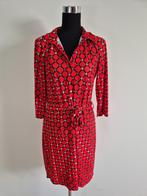 J394 - Rood-zwarte Angelle Milan jurk maat L (1), Maat 38/40 (M), Ophalen of Verzenden, Zo goed als nieuw, Rood