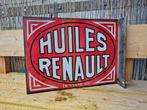 Emaille Reclamebord Renault Huiles Jaren 30, Ophalen of Verzenden, Gebruikt, Reclamebord