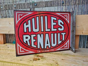 Emaille Reclamebord Renault Huiles Jaren 30 beschikbaar voor biedingen
