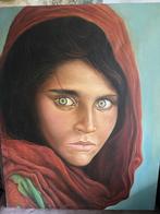 Olieverf Schilderij Afghaanse meisje"., Ophalen