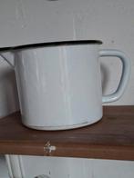 Emaille maatbeker met zwart randje, Ophalen of Verzenden