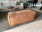 Mooie zware hocker cognac, Ophalen, Zo goed als nieuw, Rechthoekig, Industrieel